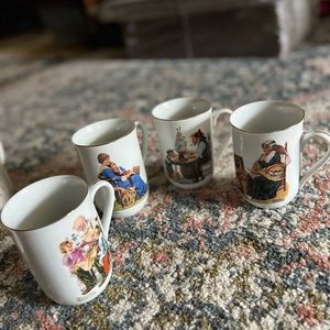 Vintage Norman Rockwell Coffee/Tea cups set of 4